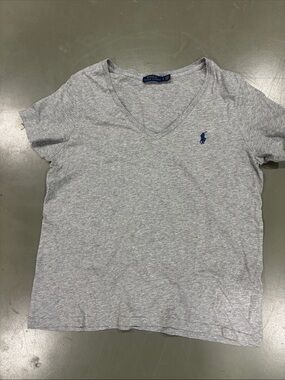 Polo by Ralph Lauren Heather Gray V-Neck Short Sleeve Tee